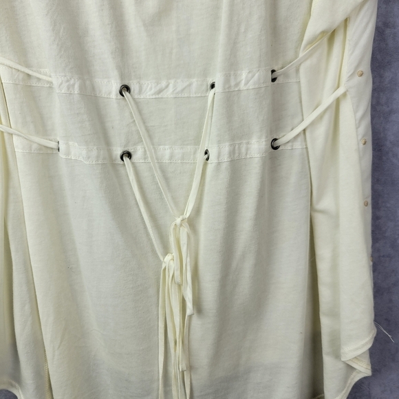 ANTHROPOLOGIE Tiny Gardenia Lace Top  Cotton Cream Sleeveless Lace Front Size M - Picture 4 of 9